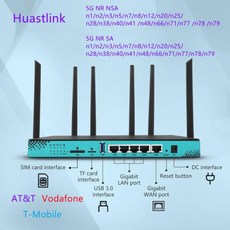 라우터 와이파이 호완 Huastlink 기가 비트 5G CPE SIM 카드 RM500QAEAA 모듈 SANSA 잠금 해제 높은 속도 홈 핫스팟 HC21015G, 2) 5G SA NSA  USA Plug - usa호완