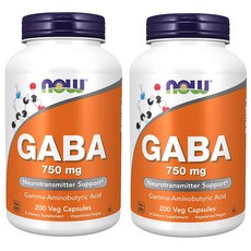 ﻿NOW GABA 750mg 200캡슐 X 2개, 200정