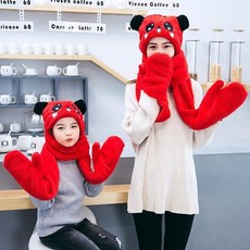 장갑 일체 세가지 커버 여성 보온 두꺼운 남여 패밀리 넥워머