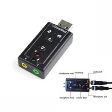 헤드셋 5mm 카드 어댑터 7 사운드 외장 3D USB 스피커 스테레오 1 잭 오디오 채널 3 마이크