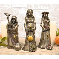 EOM Ebros 셀틱 신성한 달러주기 트리플 여신 동상 페미니즘 [Maiden Mother Crone Triune Moon Set of 3] - E071507YX81M9T5, 기본