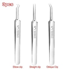 초미세 블랙헤드 제거 핀셋 미용실 바늘 딥 클립 페이스 스킨 케어 도구 전문가용 5, 3Pcs-set, 1개