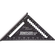 Johnson Level 도구 19590700 마그네틱 조니 스퀘어 전문가용 쉬운 판독 알루미늄 목공 삼각자 18cm7인치 블랙 직각자 1개, 1904-0450, 1904-0450