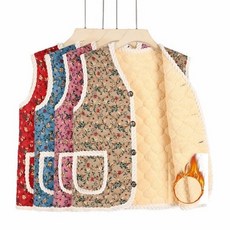 (당일총알발송) 따시 따뜻 후끈 열 조끼 (고급) 양털 원단 안감 누빔 김장 촌캉스 모든 여성 어머니 할머니