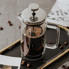 네추럴커피 이중 내열유리 프렌치프레스 650ML 커피메이커 홈커피 위생적 티메이커, 1개