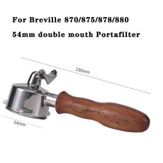 Breville 8 시리즈 더블 스파우트 핸들 필터 스테인레스 스틸 커피 포타플리터 에스프레소 머신 바리스타 기구 54mm, 54mm double mouth-D, 1개