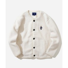 예일 YALE 엠브로이더리 댄 카라리스 보아 플리스 자켓 아이보리