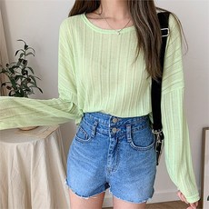 겟잇미_레이틀리 겟잇미긴팔 크롭 썸머 비치 크롭 니트 (6239389)