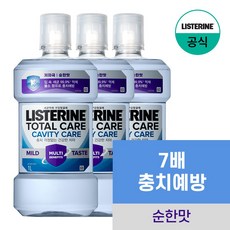 [NEW 충치케어] 리스테린 토탈케어 캐비티케어 마일드 구강청결제 3개 1000ml, 1L - 강아지테린