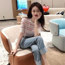 코디 세트 산드로 모스코로니 봄 투피스 여성 패션 양기 니트 청바지 ZT-000164752