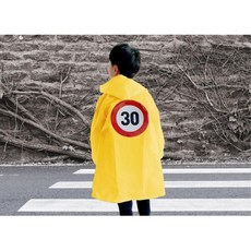 안전 30km 노란색 어린이용 비옷 레인코트 우비 아동
