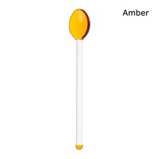 긴 잡이 유리 티 스푼 다채로운 커피 교반 가정 주방 레스토랑용 식기류, amber, 1개