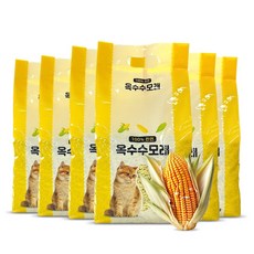 옥수수 고양이 모래 2.8kg 6봉천연 친환경 저자극 먼지없는 안전한, 단품, 상세페이지참조