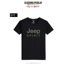 [JEEP]지프 남성 100% 면 여름 반팔 남성용 크루넥 루즈핏 루즈핏 남성용 티셔츠