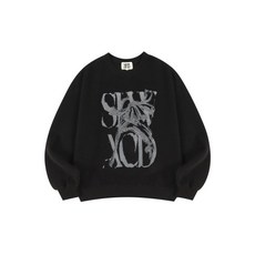 SLOW ACID 10/19 배송 피치스킨 러스티 로고 스웨트셔츠 [블랙] PEACH SKIN RUSTY LOGO SWEATSHIRTS [BLACK]