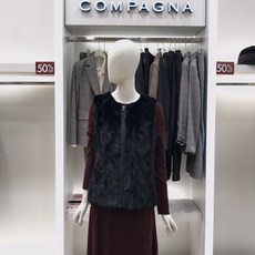꼼빠니아 밍크 집업 베스트
