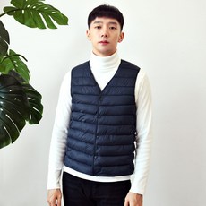 비욘 남녀 브이넥 패딩조끼 /빅사이즈