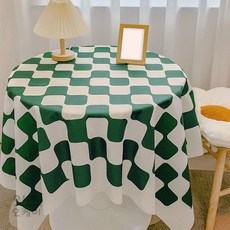 모던 체커보드 식탁보(그린) 테이블보, 상세 참조, 상세 참조