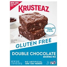 Krusteaz Gluten Free Double Chocolate Brownie Mix Krusteaz 프리 더블 초콜릿 브라우니 믹스 초콜릿 칩 포함 인증 GF 글, 8개, 566g