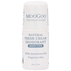 MOOGOO 慕爾果 天然清新乳霜體香劑, 敏感肌適用, 無鋁無香, 60ml, 1瓶