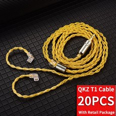 인이어 유선이어폰 오버이어 QKZ T1 20PCS 8 코어 TC 실버 도금 Hifi 이어폰 업데이트 케이블 MMCX/2Pin ZXN ZXT ZXD ZX2 ZAX2 ZX1 ZX3, [02] T1 Yellow 20PCS, T1 Yellow 20PCS