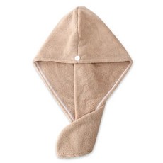 극세사 헤어 건조 모자 여성 타올 흡수 터번 드라이 캡 가정용 목욕 도구, khaki, 1개