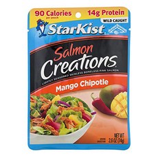 StarKist Salmon Creations Mango Chipotle - 2.6 oz StarKist Salmon Creations 망고 치폴레 - 2.6온스 파우치(12팩), 73g, 12개