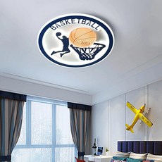 [쿨마켓] KRL-149 리모컨 작동 LED 엘이디 어린이방등 농구 basket ball 장식등 조명 침실 천장등 키즈 방등 인테리어 조명, Cool White (주광색)