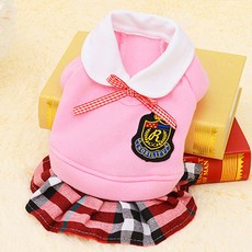 스 애완견 옷애완 동물 유니폼 의류소형견중형견용 의상치와와 강아지 애완 셔츠개용 옷개, XS 0.5-2KG, Pink Dress, 1개