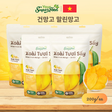 Your Super Food 건조 망고 슬라이스- Soft dried fresh mango 건망고 말린망고, 9개, 200g