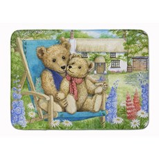 Carolines Treasures CDCO0306RUG Springtime Teddy Bears in Flowers Machine Washable Memory Foam Mat 19 X 27 Multicolor, 본상품
