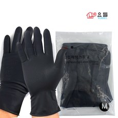 요들 (블랙)논슬립 라텍스 깔깔이장갑 미용글로브, 1개, 블랙M
