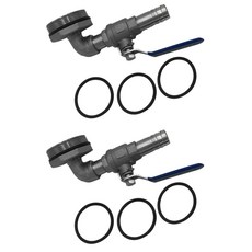 JC 2 세트 드럼 / 배럴 수도꼭지 2 인치 DN50 스레드 (3 개스킷 포함) 20mm 콘센트, 1개