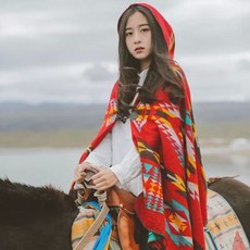 몽골 가을 전통 스카프 망토 롱 문양 국가 두꺼운 큰 목도리 티베트 여행 여성 네팔 사막 초원 선 스크린 술 105627