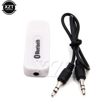 송신기 3.5mm 잭 USB 블루투스 호환 AUX 무선 자동차 오디오 수신기 A2DP 음악 어댑터 안드로이드 IOS 휴대 전화용, WHITE