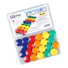 게시판 알림판 메모자석 32mm 원형 컬러자석 44개입, 초록