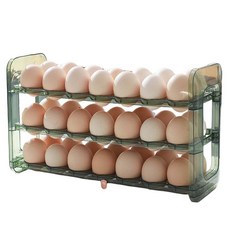 냉장고용 계란 홀더 뒤집기 서랍 주방용 냉장고용 계란 트레이, L 그린, 선택사항, 애완 동물
