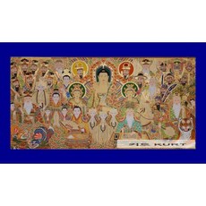 종교 큐빅 diy 비즈 만들기 선물 아미타 종합 탱화 그림 대형보석십자수 재료 세트, 250x130cm 전체 원형 큐빅