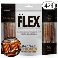 플렉스 반려견간식 밀크껌, 닭고기맛, 400g, 4개