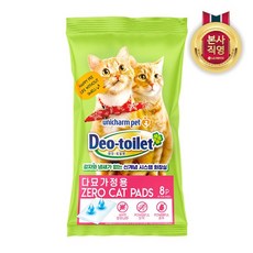 데오토일렛 제로 캣 화장실 패드 다묘가정용 8p, 혼합색상, 1개