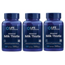 라이프익스텐션 밀크씨슬 120소프트젤 3병 Milk thistle 밀크시슬 실리마린, 120정, 3개