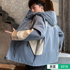 남자 후드집업 바람막이 봄 점퍼 아우터 재킷 남성 유행 그라데이션 재킷 2021 공구 의류 캐주얼 남성 의류