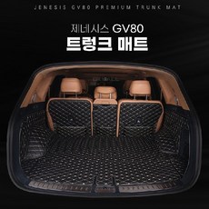 초정밀 3D 레이저 제작 제네시스 GV80 카본 트렁크 매트 탄소섬유 가죽 칸KHAN 하부소음 차단 트렁크매트, 1개