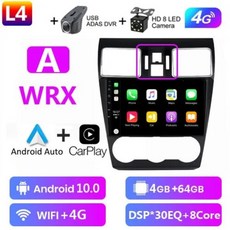 9"Android 10.0 Car Radio For Subaru XV WRX 2012- 멀티미디어 플레이어 2Din 내비게이션 GPS DSP DVD 헤, 11 A L4-CAM-DVR-Carplay - xv-a11