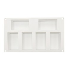 6 캐비티 직사각형 실리콘 비누 몰드 바베이크 실리콘 몰드 트레이 홈메이드 음식 공예 공예 비누 만들기 케이크 장식