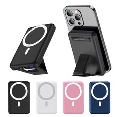 Podoru 맥세이프 무선 고속충전 10000mAh 보조배터리 대용량 PD22.5W 거치대, 블랙