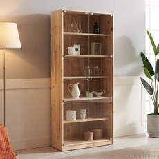 엣지퍼니처 로이 삼나무 원목 600/800 유리장식장 4 TYPE, 800오픈장식장