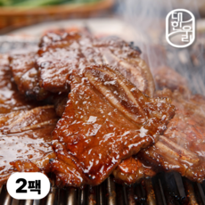 대한우리 프리미엄 양념 LA갈비 기름제거, 2개, 500g