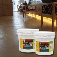 피앤씨글로벌 빈티지 바닥인테리어 수성 투명 에폭시 페인트 6kg