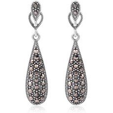 Shop LC Delivering Joy 여성 댕글 드롭 귀걸이 925 스털링 실버 라운드 Marcasite 패션 쥬얼리는 0.8 카